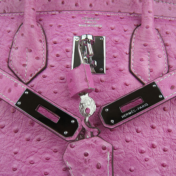 High Quality Fake Hermes Birkin 35CM Ostrich Veins Handbag Peachblow 6089 - Click Image to Close
